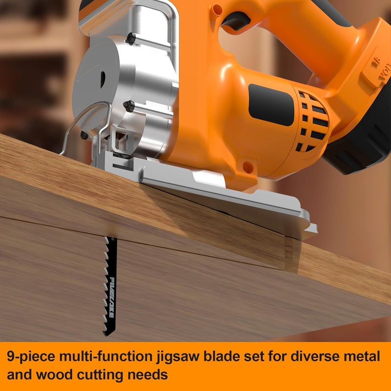 FIVELAKE T-Shank Jigsaw Blades Set with Case, 20Pcs Assorted Replacement Jigsaw Blades for Wood, Plastic and Metal Cutting (T118AF, T118BF, T101AO, T119BO, T101B, T101BR, T111C, T244D, T144D) - Image 5